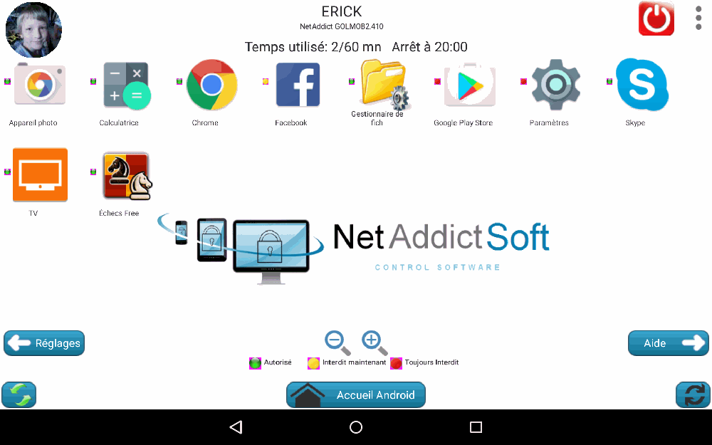 Copie écran NetAddictMobile - NetAddictSoft