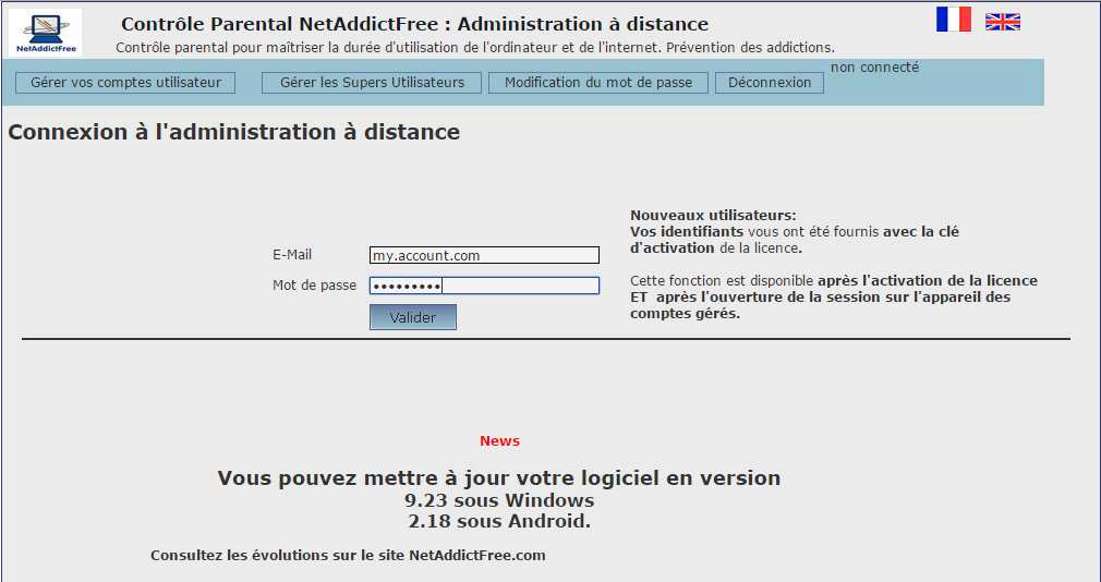 NetAddictSoft - Connexion à l'administration à distance